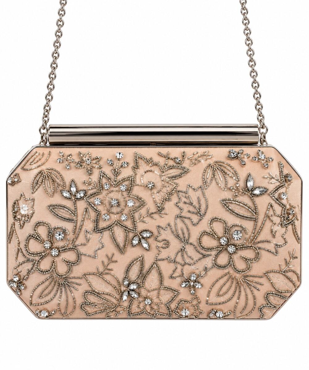 Oscar de la Renta Saya Embellished Satin Clutch